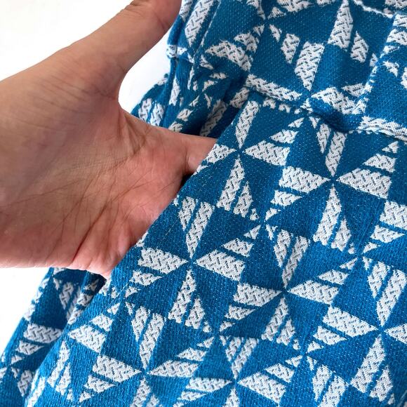 SOFT SURROUNDINGS NWT Narah Palazzo Knit Wide Leg Pants in Blue White Size L - Picture 7 of 12